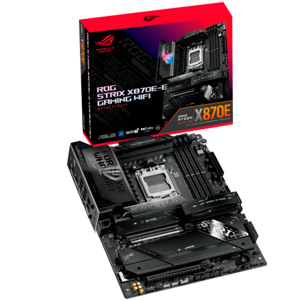 ASUS ROG STRIX X870E-E GAMING WIFI AM5 ATX osnovna ploča - AMD X870E, 4xDDR5, 5xM.2, 4xSATA, 5Gb LAN, WiFi 7, BT, 1xHDMI, 2xUSB4 40Gbps porta (USB Type-C), Aura Sync - 90MB1IB0-M0EAY0-A