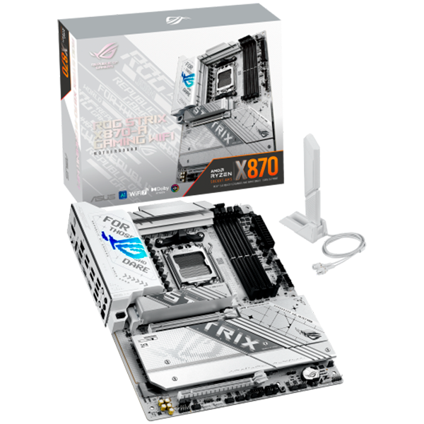 ASUS ROG STRIX X870-A GAMING WIFI AM5 ATX osnovna ploča - AMD X870, 4xDDR5, 4xM.2, 2xSATA, 2.5Gb LAN, WiFi 7, BT, 1xDP, 1xHDMI, 2xUSB4 40Gbps porta (USB Type-C), Aura Sync - 90MB1IF0-M0EAY0-A