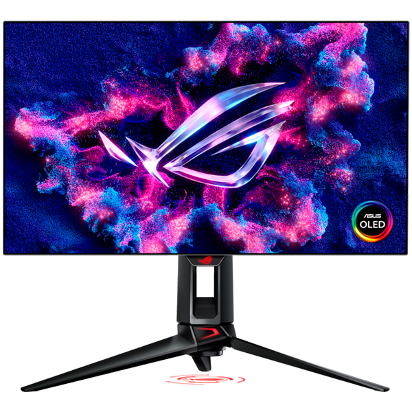 ASUS ROG Swift OLED PG27AQDP gaming monitor - 67.3cm (27"/26.5" vidno), QHD (2560 x 1440), WOLED, 480Hz, 0.03 ms (GTG), G-SYNC kompatibilen, HDR 400, 99% DCI-P3 - 90LM0A20-B01A70-A