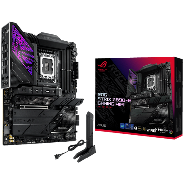 ASUS ROG STRIX Z890-E GAMING WIFI LGA1851 ATX osnovna ploča - Intel Z890, 4xDDR5, 7xM.2, 4xSATA, 5Gb LAN, WiFi 7, BT, 1xDP, 1xHDMI 2xTB4 porta (USB Type-C), Aura Sync - 90MB1IM0-M0EAY0-A