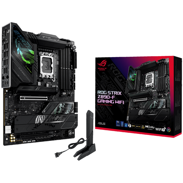 ASUS ROG STRIX Z890-F GAMING WIFI LGA1851 ATX osnovna ploča - Intel Z890, 4xDDR5, 5xM.2, 4xSATA, 2.5Gb LAN, WiFi 7, BT, 1xDP, 1xHDMI, 2xTB4 porta (USB Type-C), Aura Sync - 90MB1I40-M0EAY0-A
