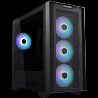 ASUS A21 PLUS microATX Kućište, kaljeno steklo, štirje 120mm ARGB ventilatorji, podpora za BTF osnovne plošče, crno - 90DC00H0-B19010-A