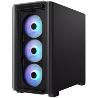 ASUS A23 PLUS microATX Kućište, kaljeno steklo, štirje 120mm ARGB ventilatorji, podpora za BTF osnovne plošče, crno - 90DC00K0-B19010-A