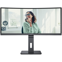 AOC CU34P3CV ukrivljen poslovni monitor - 86.4cm (34”), UWQHD (3440 x 1440), VA, 1500R, 100Hz, 4ms (GTG), USB-C PD 65W, USB razdelilnik, KVM, LAN RJ45, 1x HDMI 2.0, 1x DP 1.4 - CU34P3CV-A
