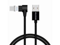 SWISSTEN kabel Arcade USB/USB-C, magnetski, platneni, 1.2m, 3A, crni - 03080070