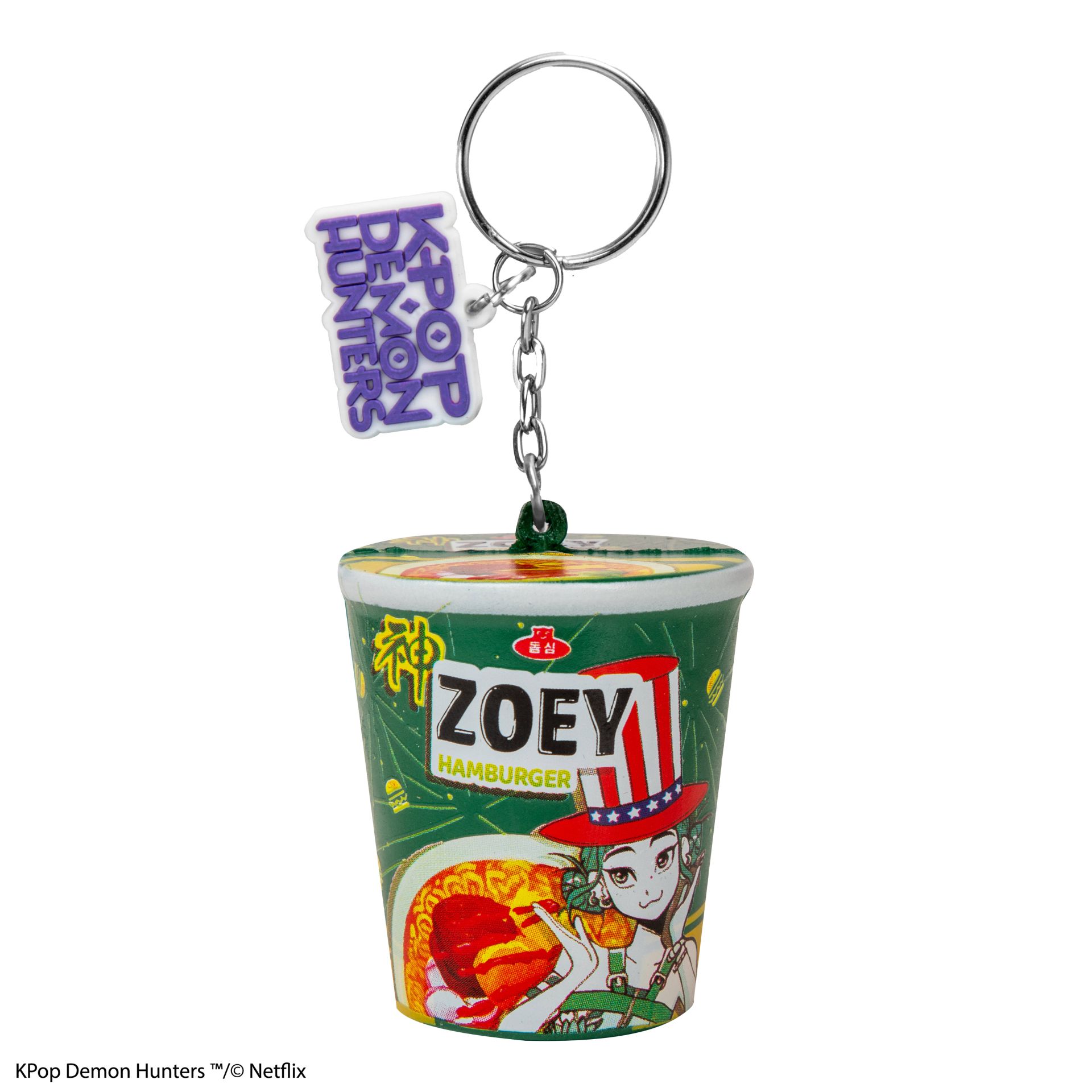 CINEREPLICAS: KPOP DEMON HUNTERS - SQUISHY KEYCHAIN - ZOEY HAMBURGER NOODLES