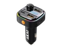 AKAI FM transmiter, USB + USB-C punjač, BT, HandsFree, 12-24V, crni FMT-26BT - 05160047
