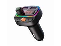 SWISSTEN FM transmiter, BT, HansFree, RGB, Fast charging 15W, USB-C,USB-A, LED - 03110020