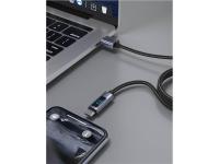 SWISSTEN kabel LED indikator, USB/USB-C 1,5 m, 60W, tekstilni crni - 03050107