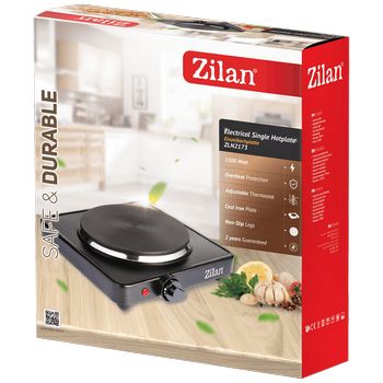 Zilan Električno kuhalo, 1 ploča - 18.5 cm, 1500 W, crna - ZLN2174