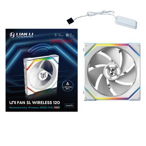 Lian Li UNI FAN SL Wireless ARGB PWM Lüfter - Reverse Blade, 120 mm, white-12RSL1W1W