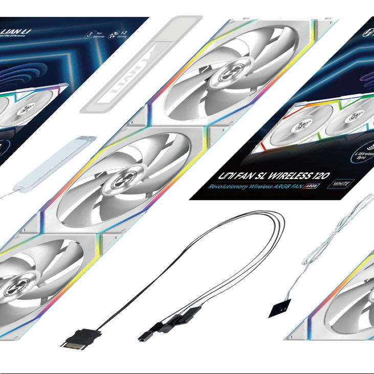 Lian Li UNI FAN SL Wireless ARGB PWM Lüfter, 3er-Pack inkl. Controller - 120 mm, white-12SL1W3W