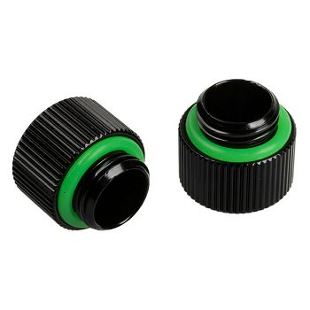Bitspower Touchaqua Adapter gerade G1/4 Zoll AG auf G1/4 Zoll IG - 2er Pack, 10mm, black BPTA-F95-GB