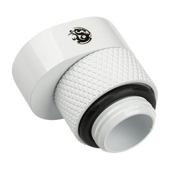 Bitspower X-Cross Adapter G1/4 Zoll AG auf G1/4 Zoll IG - 5mm Versatz, white BP-DWRIGOS5