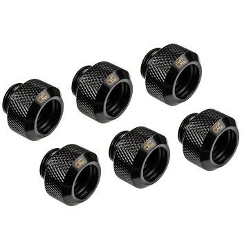 Alphacool Eiszapfen 13mm Hardtube Anschraubtülle G1/4, 6-Pack - black 17377