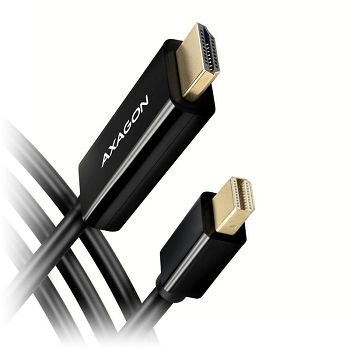 AXAGON RVDM-HI14C2 Mini-DisplayPort zu HDMI Adapterkabel, 4K/30 Hz, 180 cm lang - black RVDM-HI14C2
