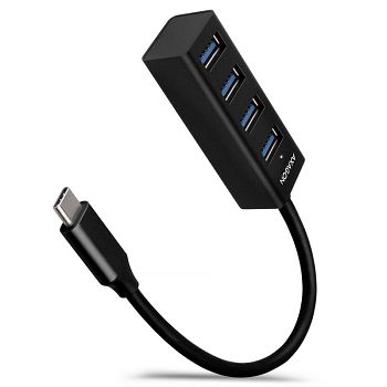 AXAGON HUE-M1C Superspeed USB-C Mini Hub, 4x USB 3.0 - 20cm, black HUE-M1C