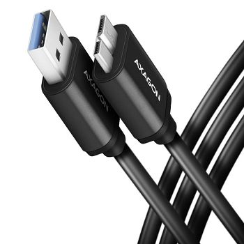 AXAGON BUMM3-AM10AB Kabel Micro-B USB auf USB-A 3.2 Gen 1, black - 1m BUMM3-AM10AB