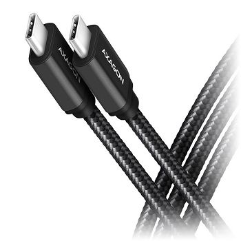 AXAGON BUCM3-CM30AB USB-C zu USB-C Kabel 3.2 Gen 1, 3 m, PD 60W, 3A, geflochten - black BUCM3-CM30AB