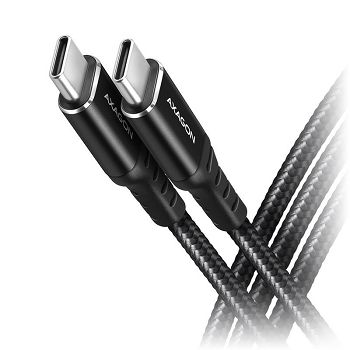 AXAGON BUCM-CM30AB USB-C zu USB-C 2.0 Kabel, 3 m, PD 60W, 3A, geflochten - black BUCM-CM30AB
