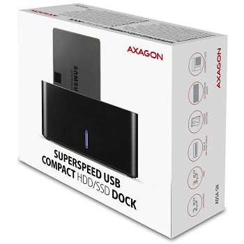 AXAGON ADSA-SN Dockingstation, USB 3.0, 1x 2,5"/3,5" SSD/HDD, SATA 6 - black ADSA-SN
