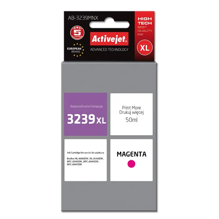 Activejet AB-3239MNX Ink cartridge (replacement for Brother LC3239XLM; Supreme; 50 ml; magenta)