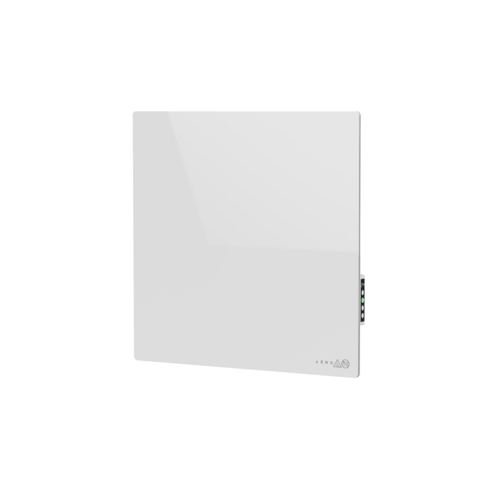 AENO Premium Eco Smart Quadro Wall Heater, 500W, 50x50 cm., Tempered glass, Infrared+convection heating type, LED display Plug type: Europe (E/F type), WHITE, Made in Poland