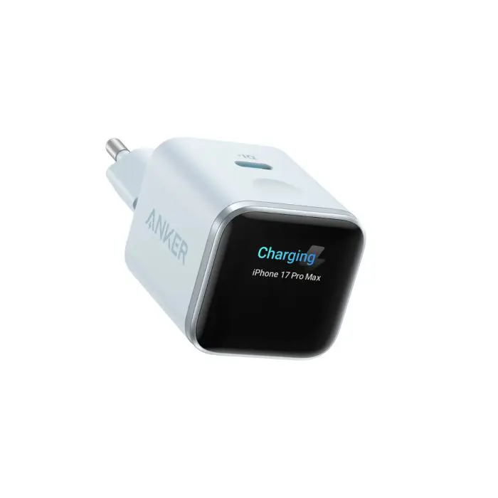 Anker Nano 45W Charger, Smart Display, Blue