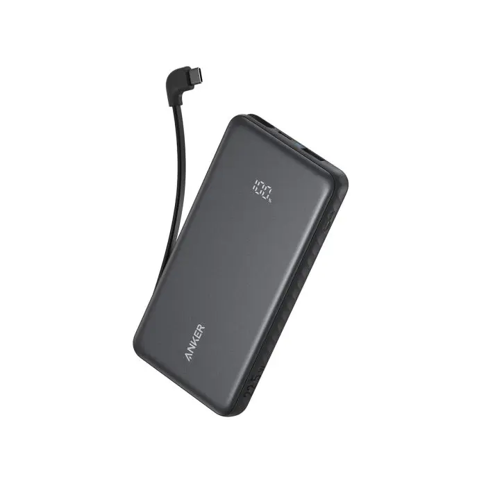 Anker Zolo Powerbank 10000 mAh, 22.5W with built-in USB-C cable, black
