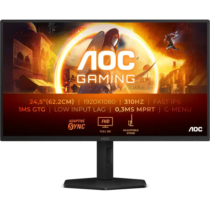 AOC 25G4SXU, 24,5", 2xHDMI, DP, 310Hz, HAS, USB