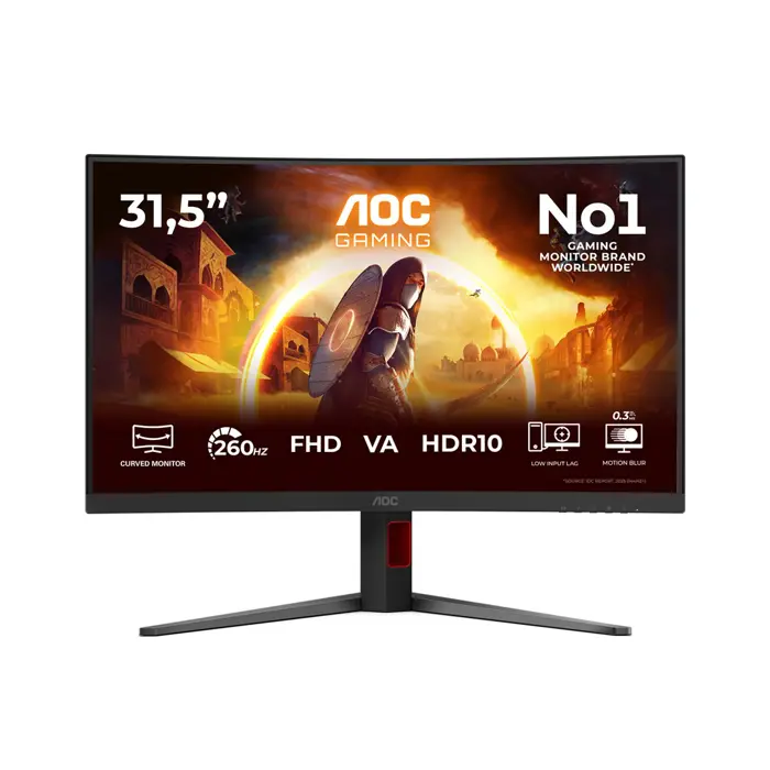 AOC 81,3cm (31,5") C32G4Z 16:09 HDMI+DP+USB  Curved Bl/red