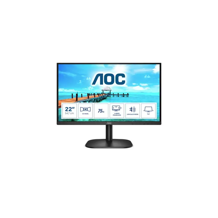 AOC B2 22B2H/EU LED display 54.6 cm (21.5") 1920 x 1080 pixels Full HD Black