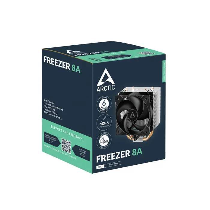 Arctic Freezer 8A, CPU hladnjak, AMD AM4/AM5, 100 mm PWM, FDB ležaj