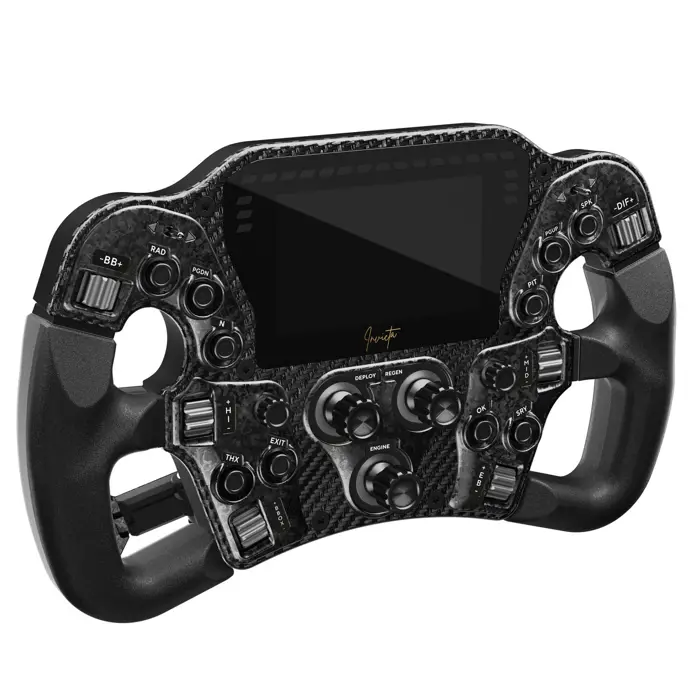 Asetek SimSports Invicta Formula Lenkrad, 4,3-Zoll-LCD, USB-C - Black on Black Edition-40-032-11112321