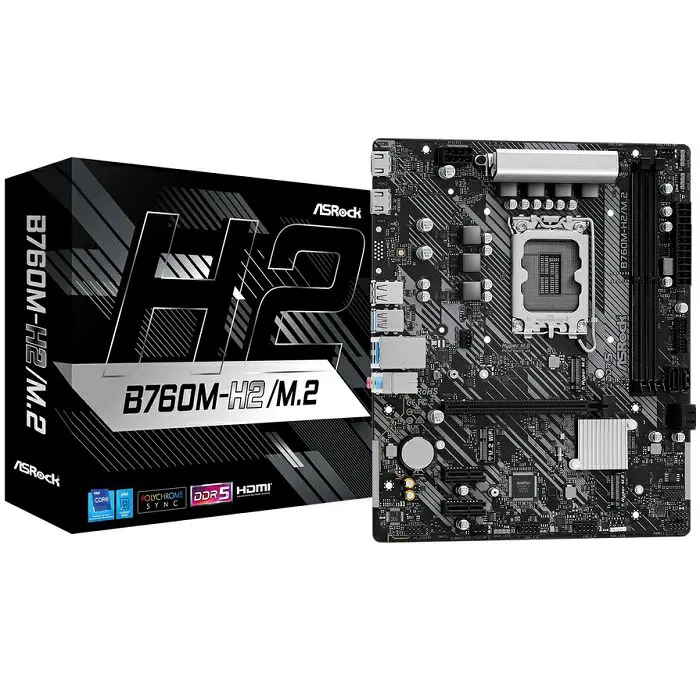 ASRock B760M-H2/M.2, Intel B760 Mainboard - Sockel 1700, DDR5-90-MXBN00-A0UAYZ