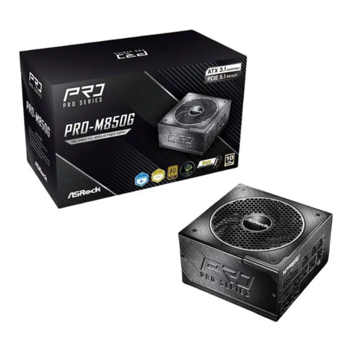 ASRock PSU PRO Series PRO-M850G, 850W, 80 Gold, Modular
