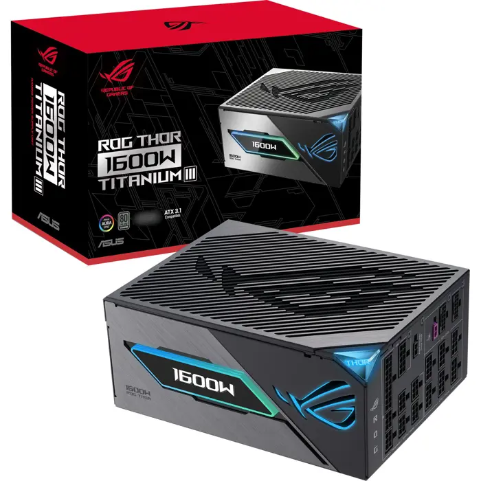 Asus ROG Thor 1600W Titanium III EVO (ROG Equalizer) (black, 2x 12 Pin High Power GPU, 4x PCIe, cable management, 1600 Watt)