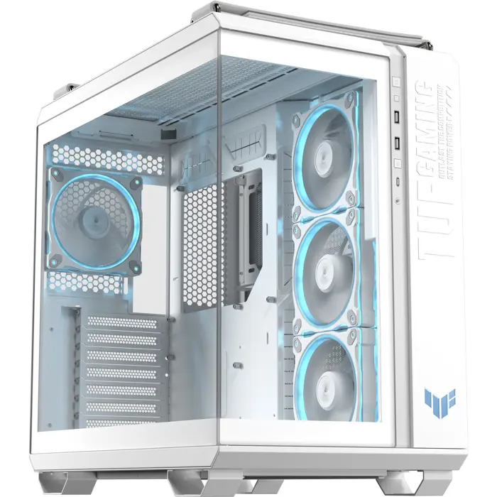 ASUS TUF GAMING GT502 HORIZON ARGB, tower case white, tempered glass x 2
