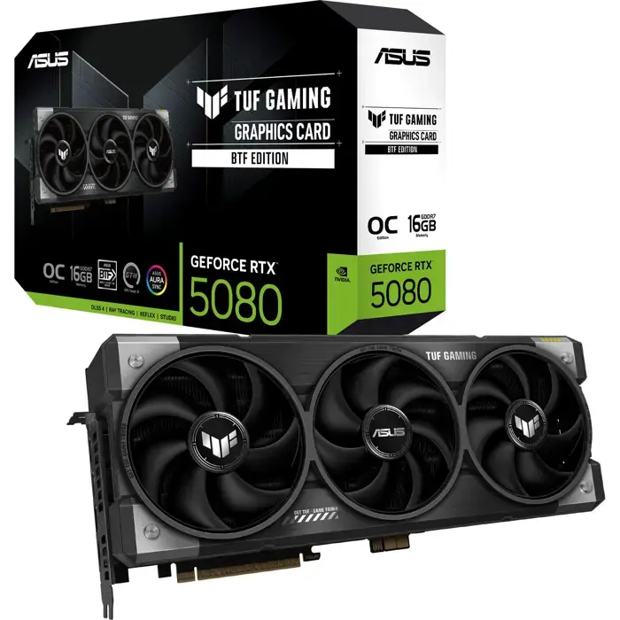 ASUS TUF Gaming RTX 5080 OC, 16GB GDDR7, PCI-E 5.0, TUF-RTX5080-O16G-GAMING