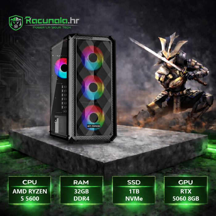 BaB RONIN Pro Gamer - Ryzen 5 5600 / 32GB DDR4 / 1TB NVMe SSD / GeForce RTX 5060 8GB / Windows 11 Pro 