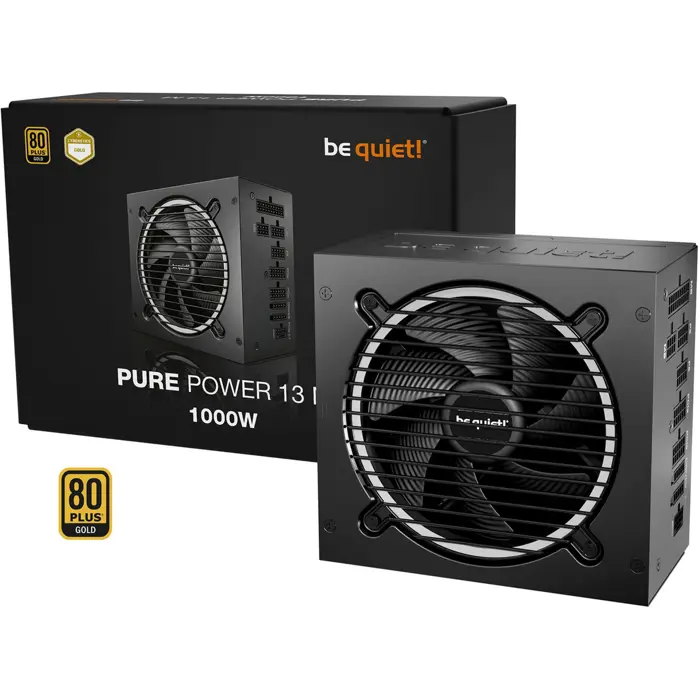be quiet! Pure Power 13 M 1000W, PC power supply black, 1x 12-pin high power GPU, 4x PCIe, cable management, 1000 watts