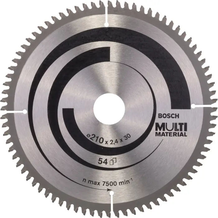 Bosch circular saw blade multi material, 210mm, 80Z (bore 30mm, for chop and miter saws)