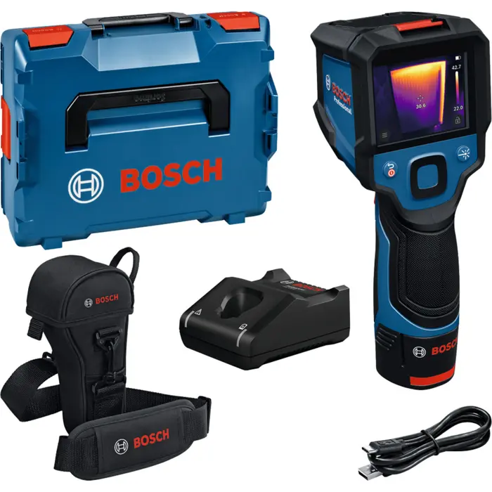 Bosch Powertools battery-powered thermal imaging camera GTC 12V-450-13 Professional (blue/black, Li-ion battery 2.0Ah, in L-BOXX)