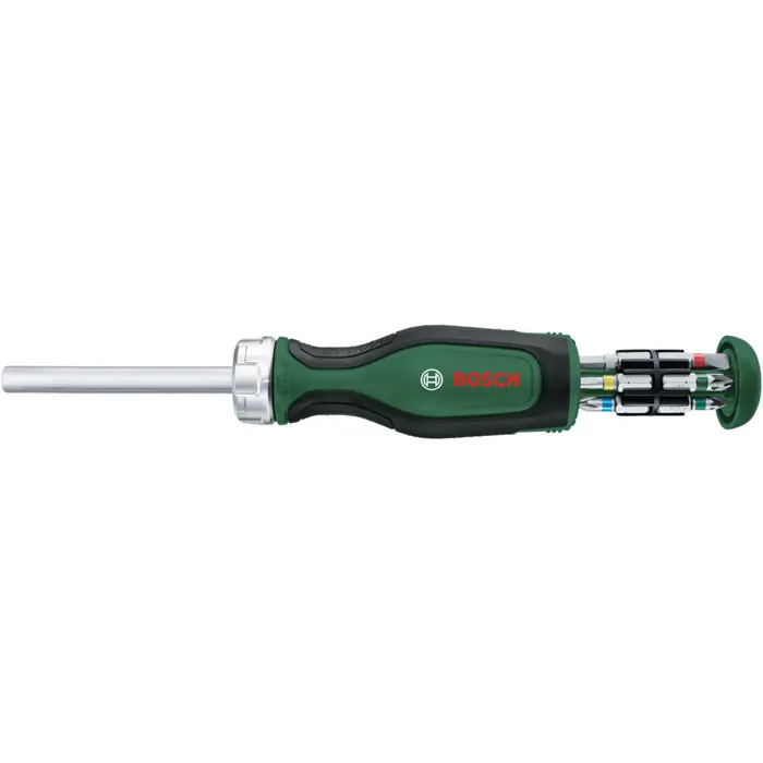 Bosch Powertools bit ratchet screwdriver with bit set, 13 pieces (green/black, torque up to 50 Nm)