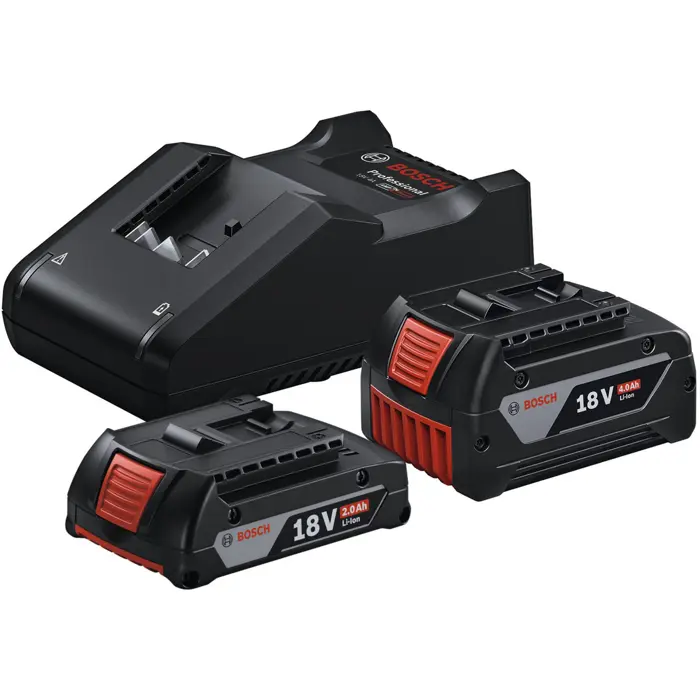 Bosch Powertools starter set 18V (GBA 18V 4.0/2.0Ah + GAL 18V-40 Professional) (black, 2x Li-ion battery, AMPShare Alliance)