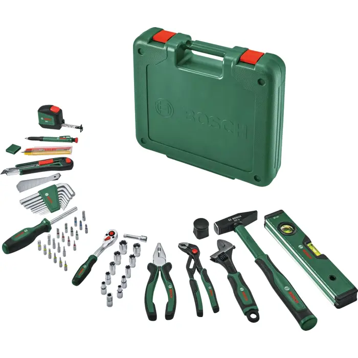 Bosch Powertools tool set, 63 pieces (green, with tool case)