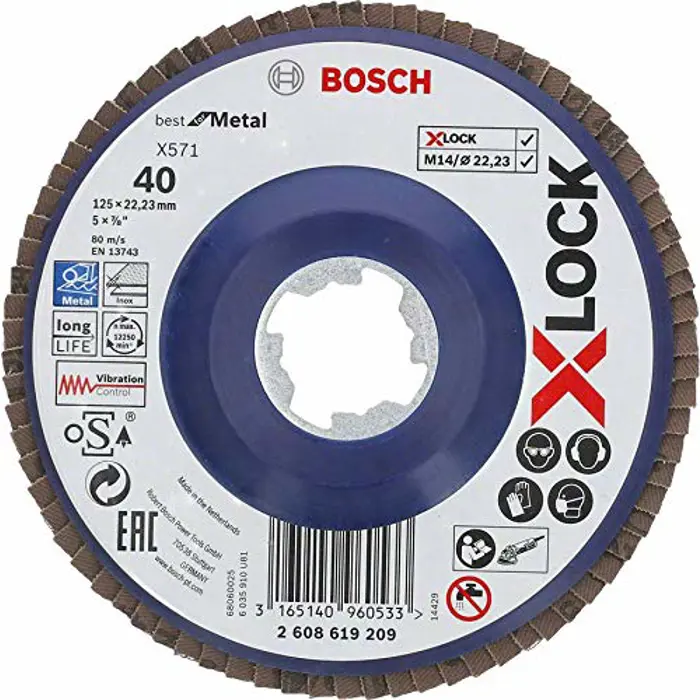 Bosch X-LOCK Fan Disc BfM, 125mm, K40 - 2608619209 eng.