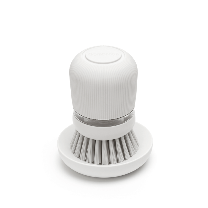 Brabantia dish brush with soap dispenser, light gray