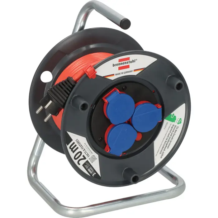 Brennenstuhl Garant IP44 outdoor cable reel, 3-fold (black/red, 20 meters)