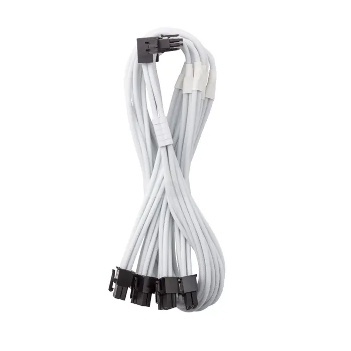 CableMod C-Series Pro Anschlusskabel - Variante A, 90°, 16-Pin zu 4x8-Pin PCIe, white-CM-PCSR-16P4-RAN60KW-5PW-R-SS